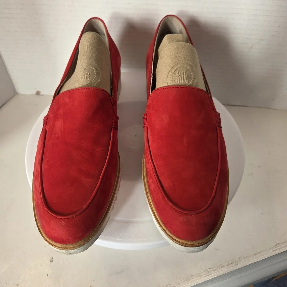 Paul Green Women's Tripoli Red Nubuck Loafers Size 8.5 - Picture 2 of 9